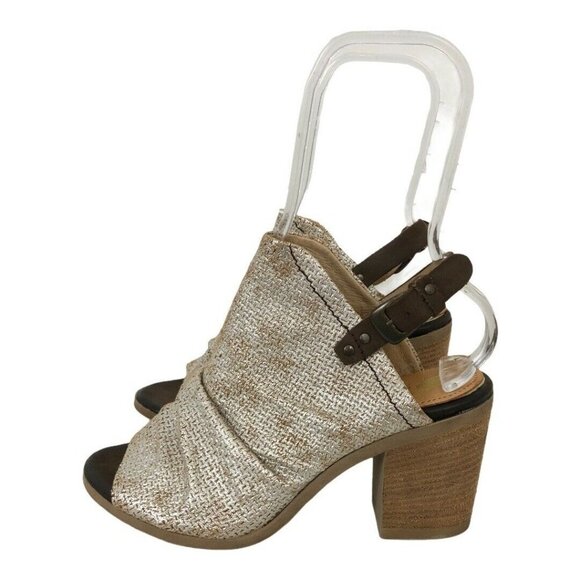 Unity In Diversity Womens Size 39 Metallic Fretia Block Heel Sandal - Picture 4 of 6